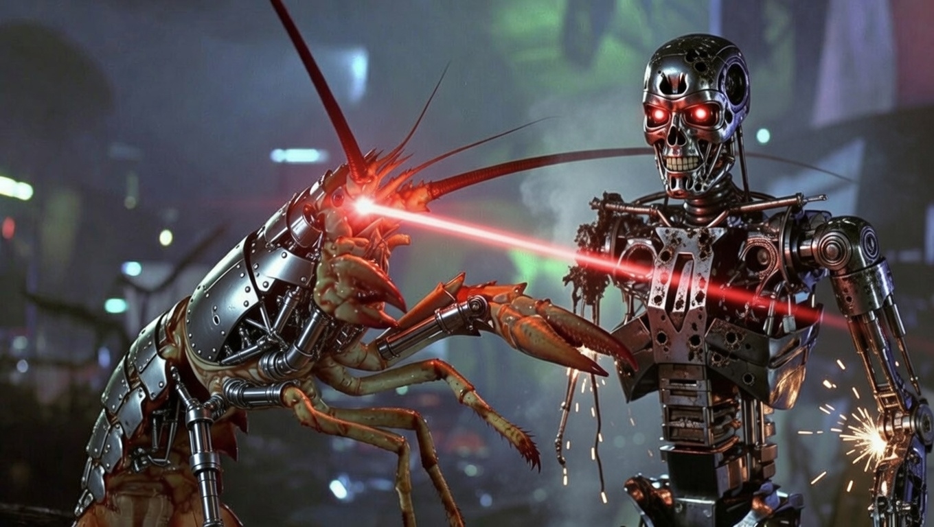 OpenClaw Lobster defeating the Terminator